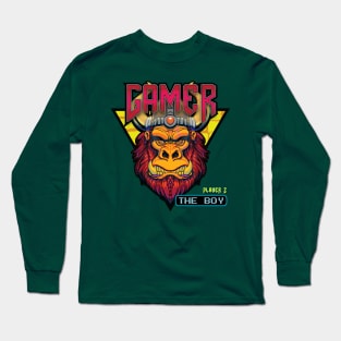 Gamer Player 2 Select Viking Gorilla Warrior Long Sleeve T-Shirt